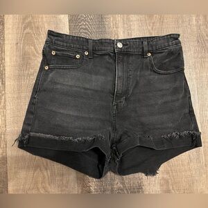 American Eagle Highest Rise 90s Boyfriend Cut Off Jean Shorts- Size 12 Black